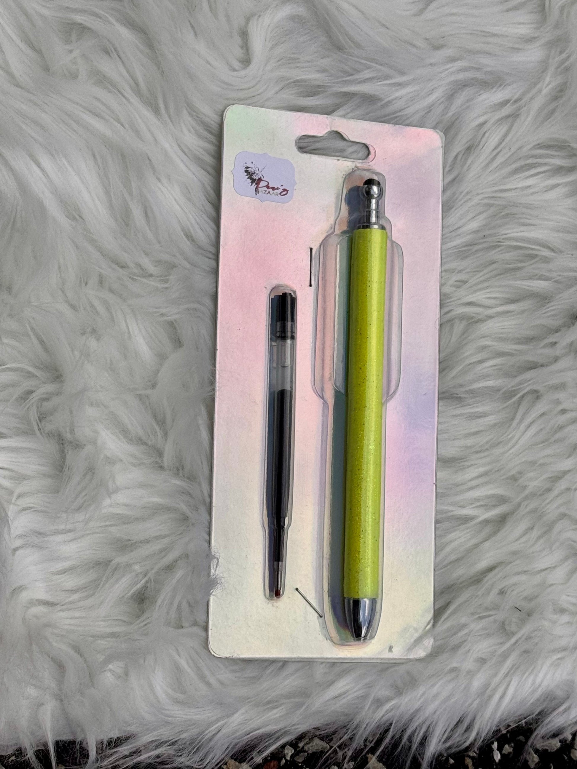 Glittery Yellow pen 