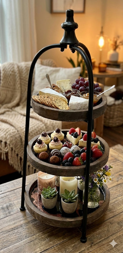 Elegant Tiered Trays for Stylish Food Displays