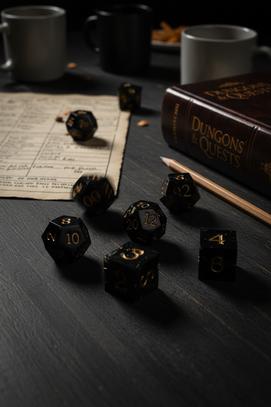 7-Piece Polyhedral Dice Set for DnD, MTG & Tabletop RPG Games